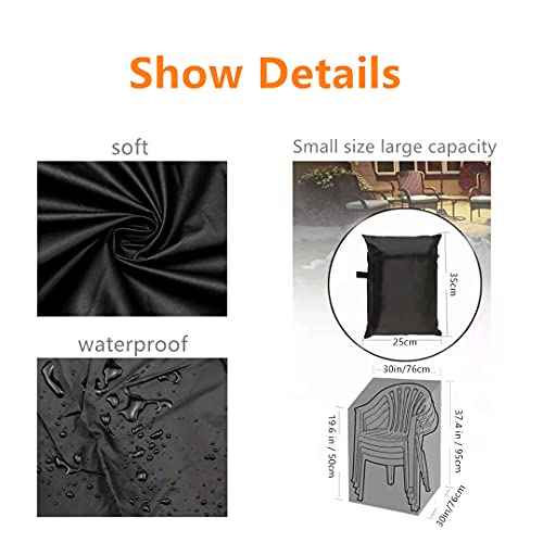 Outdoor Furniture Cover Waterproof ,Patio Chair Covers for Outdoor Furniture,Lounge Chair Covers Waterproof Outdoor Sun Protection Anti-Snow 38in*31in*31in Black M (01)