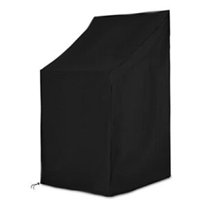 conpus outdoor chair cover waterproof, outdoor patio furniture covers stacked chairs 210d, lounge chair covers outdoor stack chairs for all weather protection, black, 25″ l x 25″ w x 47”h
