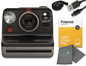 polaroid now i-type instant film camera – star wars the mandalorian edition bundle with a color i-type film pack (8 instant photos) and a lumintrail cleaning cloth