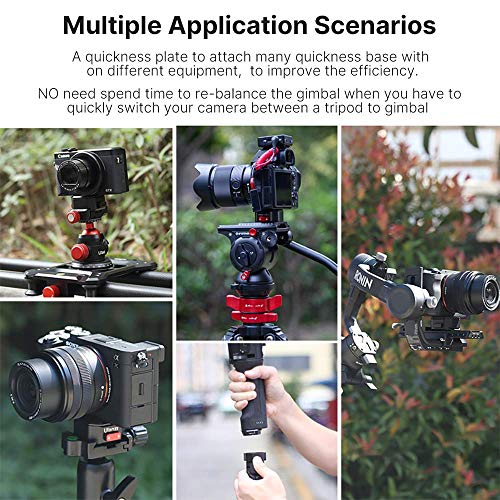 Upgrade ULANZI Claw Quick Release QR Plate Kit, Quick Release Plate Rapid Connect Adapter for DSLR/Mirrorless Cameras, Tripod, Monopod, Slider, Handheld Gimbal, Stabilizer, Ball Head