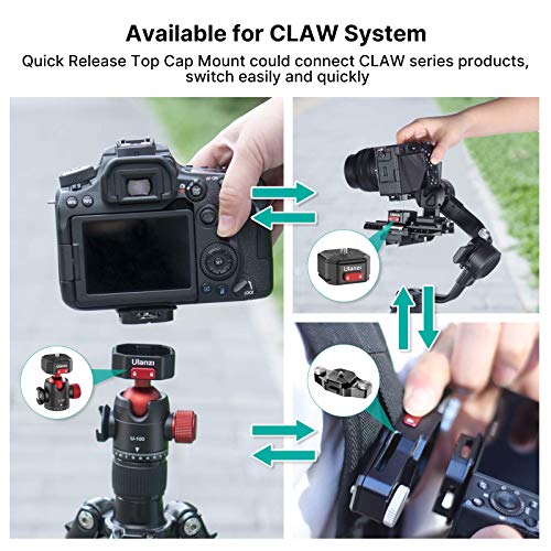 Upgrade ULANZI Claw Quick Release QR Plate Kit, Quick Release Plate Rapid Connect Adapter for DSLR/Mirrorless Cameras, Tripod, Monopod, Slider, Handheld Gimbal, Stabilizer, Ball Head