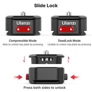 Upgrade ULANZI Claw Quick Release QR Plate Kit, Quick Release Plate Rapid Connect Adapter for DSLR/Mirrorless Cameras, Tripod, Monopod, Slider, Handheld Gimbal, Stabilizer, Ball Head