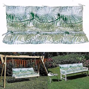 rufxiezw outdoor swing seat cushions with backrest, 2-3 seater washable seat cushion bench cushions waterproof non-slip garden recliner cushionspatio sofa pad (flower color 2 59.06in*39.37in)