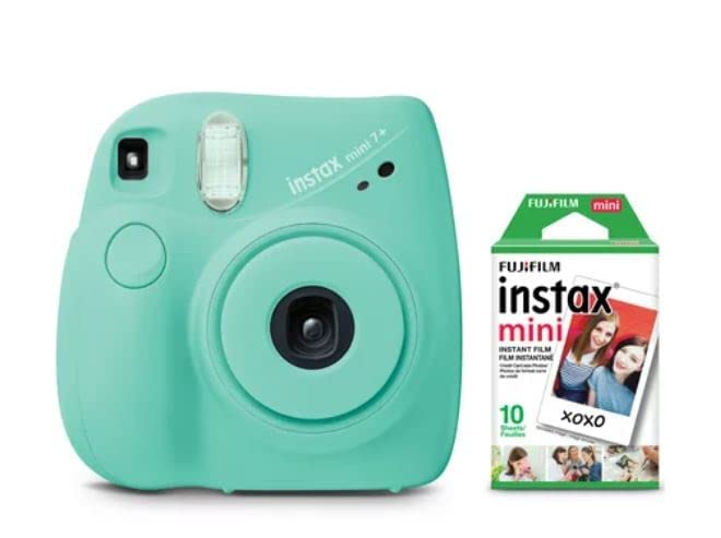 FujiFilm Instax Mini 7+ Seafoam Green Bundle (10 Film Pack)