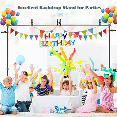 Aureday Backdrop Stand, 7x10Ft Adjustable Photo Backdrop Stand Kit with 4 Crossbars, 6 Background Clamps, 2 Sandbags, and Carrying Bag for Parties/Wedding/Photography/Festival Decoration