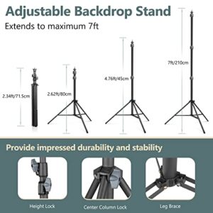 Aureday Backdrop Stand, 7x10Ft Adjustable Photo Backdrop Stand Kit with 4 Crossbars, 6 Background Clamps, 2 Sandbags, and Carrying Bag for Parties/Wedding/Photography/Festival Decoration