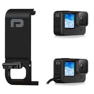 parapace replacement side door for gopro hero 11/10/9 black,dustproof pass through battery cover type-c usb charging port repair part camera accessories