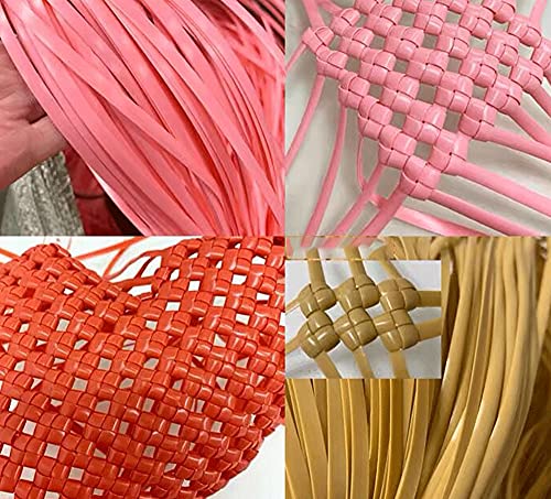 Black Flat Synthetic Rattan Repair Material, Suitable for Wicker Tables and Chairs, Patio Furniture, All-Weather Wicker for Weaving and Repairing Dialogue Suits-(Approximately 300 Feet) (Apricot)