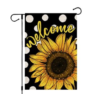 crowned beauty summer garden flag sunflower yard 12×18 inch small double sided outside polka dots party farmhouse décor