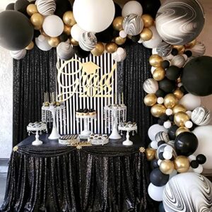 Black Sequin Backdrop Curtain Black Backdrop 2 Panels 2ftx8ft Curtain Drapes Sequin Background for Parties Shimmer Wall Backdrop Cloth