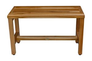 ecodecors earthy teak shower bench eleganto wooden seat garden bench natural teak wood patio bench armless bench for indoors and outdoors – 30 inches length