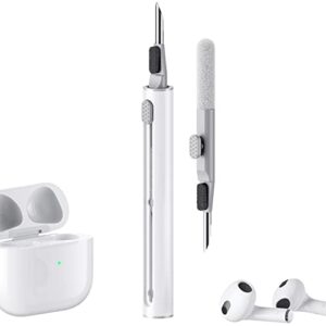 cleaner kit for airpods pro 1 2 3 multi-function cleaning pen with soft brush flocking sponge for bluetooth earphones case cleaning tools white