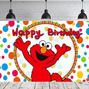 MEDSOX Elmo Backdrop for Birthday Party Supplies 5x3ft Cartoon Banner for Street Party Decorations, black, One Size