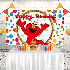 MEDSOX Elmo Backdrop for Birthday Party Supplies 5x3ft Cartoon Banner for Street Party Decorations, black, One Size