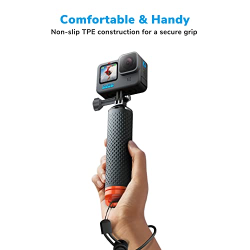 Sametop Floating Hand Grip Waterproof Handle Compatible with GoPro Hero 11, 10, 9, 8, 7, 6, 5, 4, Session, 3+, 3, 2, 1, Hero (2018), Fusion, Max, DJI Osmo Action Cameras (Orange)