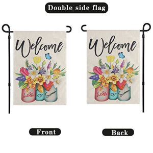 Summer Garden Flag 12.5x18 Inch Vertical Double Sided Welcome Garden Flag For Summer Decor Lemon Decorative Garden Flag For Outside Yard Lawn Outdoor Decoration (12.5X18)