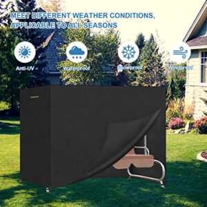 VANSHEIM Outdoor Swing Cover 3 Triple Seater Hammock Cover Garden Swing Covers for 3 Seater Waterproof Windproof Anti-UV Heavy Duty Oxford Fabric Patio Furniture Cover 84.6"x49.2"x66.9"