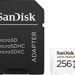 SanDisk 256GB High Endurance Video microSDXC Card with Adapter for Dash Cam and Home Monitoring systems - C10, U3, V30, 4K UHD, Micro SD Card - SDSQQNR-256G-GN6IA
