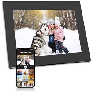 monster smart home 16 gb digital photo frame, high definition 1280p smart picture frame-10 inch