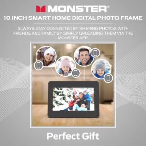 Monster Smart Home 16 GB Digital Photo Frame, High Definition 1280p Smart Picture Frame-10 inch