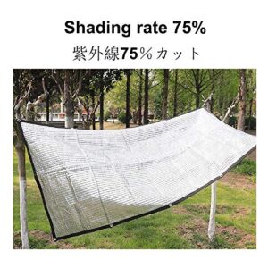 75％ Aluminet Shade Cloth for Patio,Silver Sunblock Net Mesh Fabric for Garden Plant Greenhouse,10x10ft 10x13ft 10x16ft 13x16ft 16x16ft 20x30ft 23x26ft 30x30ft 33x39ft 39x66ft