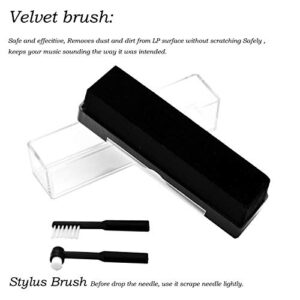 BUBM Vinyl Record Cleaning Brush Kit - Storage Pouch Velvet Record Brush, Cleaning Liquid, Stylus Brush