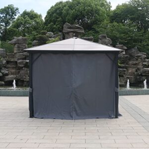 garden lucky replacement gazebo curtains 4 panels for patio garden backyard,only curtains (12’x12′, gray curtains)