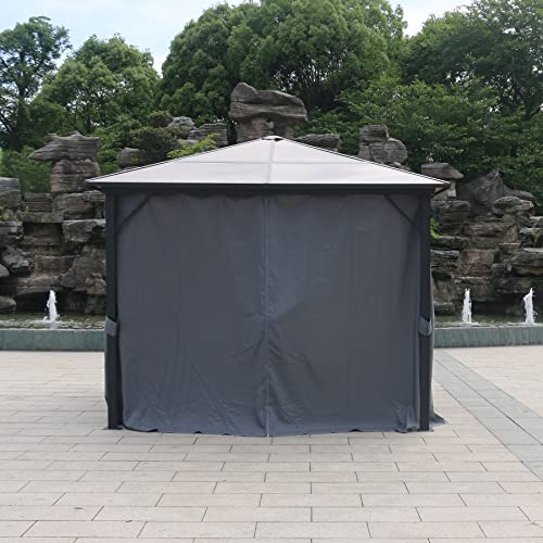 Garden Lucky Replacement Gazebo Curtains 4 Panels for Patio Garden Backyard,only Curtains (12'x12', Gray Curtains)