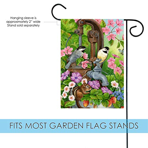 Toland Home Garden 112564 Watering Time Spring Flag 12x18 Inch Double Sided Spring Garden Flag for Outdoor House Flower Flag Yard Decoration