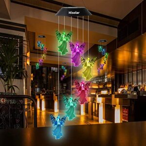 HiSolar Angel Solar Wind Chimes Light Color Changing Solar Mobile Waterproof LED Solar Powered Wind Chimes for Home Party Yard Garden Decor,Gifts for mom Birthday Gifts