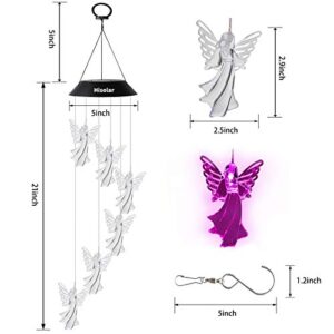 HiSolar Angel Solar Wind Chimes Light Color Changing Solar Mobile Waterproof LED Solar Powered Wind Chimes for Home Party Yard Garden Decor,Gifts for mom Birthday Gifts