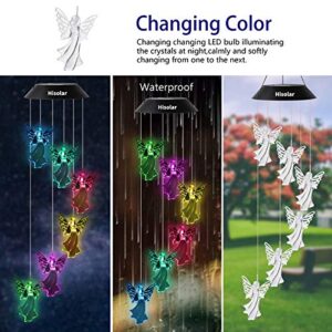 HiSolar Angel Solar Wind Chimes Light Color Changing Solar Mobile Waterproof LED Solar Powered Wind Chimes for Home Party Yard Garden Decor,Gifts for mom Birthday Gifts