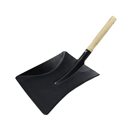 Yardwe Metal Dustpan, BBQ Grill Ash Pan Carbon Steel Ash Coal Fireplace Shovel Charcoal Grill Accessories Garden Hand Tools 1PCS (Large Shovel)