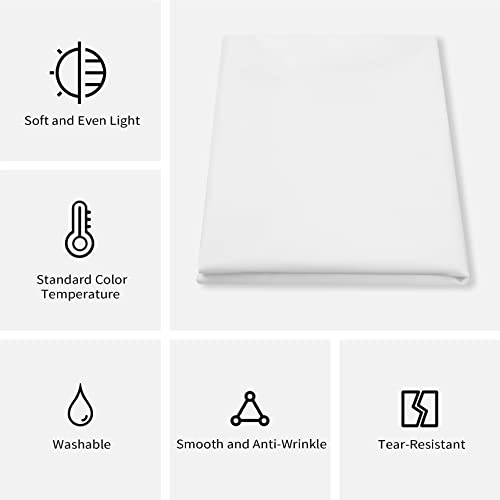 Meking Diffusion Fabric Light Silk White Seamless Nylon 4.3 x 1.8 Yard /4 x 1.7M Foldable Diffusion Sheet for Light Tent, Strobe Light, Lighting Light Modifier and Other Photographic Equipment