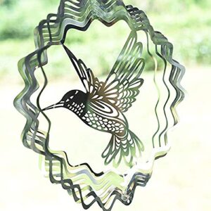 kinetic stainless steel wind spinner-3d hummingbird indoor outdoor garden decoration crafts ornaments gifts