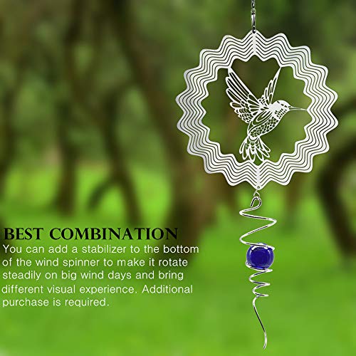 Kinetic Stainless Steel Wind Spinner-3D Hummingbird Indoor Outdoor Garden Decoration Crafts Ornaments Gifts