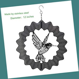 Kinetic Stainless Steel Wind Spinner-3D Hummingbird Indoor Outdoor Garden Decoration Crafts Ornaments Gifts