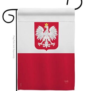 Breeze Decor Poland Garden Flag Regional Nation International World Country Particular Area House Decoration Banner Small Yard Gift Double-Sided, Made in USA