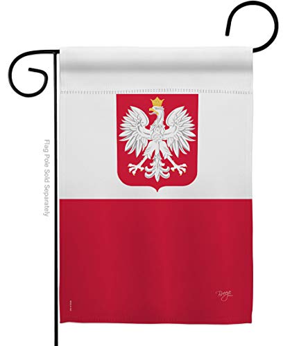 Breeze Decor Poland Garden Flag Regional Nation International World Country Particular Area House Decoration Banner Small Yard Gift Double-Sided, Made in USA