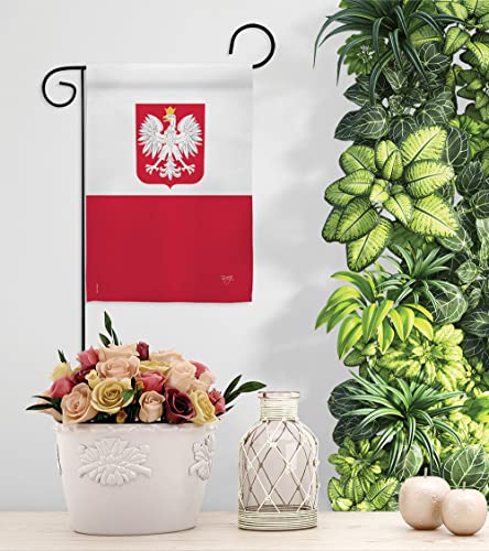 Breeze Decor Poland Garden Flag Regional Nation International World Country Particular Area House Decoration Banner Small Yard Gift Double-Sided, Made in USA