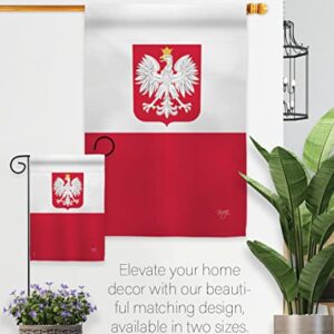 Breeze Decor Poland Garden Flag Regional Nation International World Country Particular Area House Decoration Banner Small Yard Gift Double-Sided, Made in USA