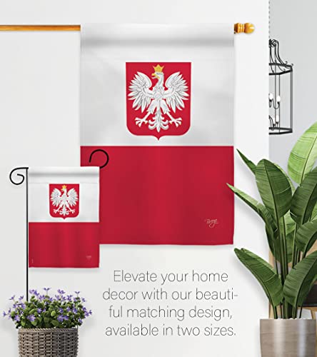 Breeze Decor Poland Garden Flag Regional Nation International World Country Particular Area House Decoration Banner Small Yard Gift Double-Sided, Made in USA