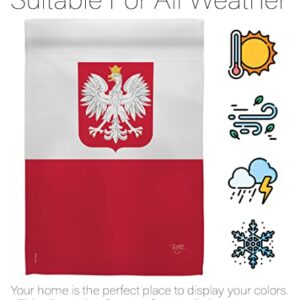 Breeze Decor Poland Garden Flag Regional Nation International World Country Particular Area House Decoration Banner Small Yard Gift Double-Sided, Made in USA