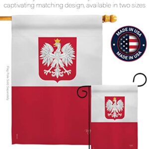 Breeze Decor Poland Garden Flag Regional Nation International World Country Particular Area House Decoration Banner Small Yard Gift Double-Sided, Made in USA