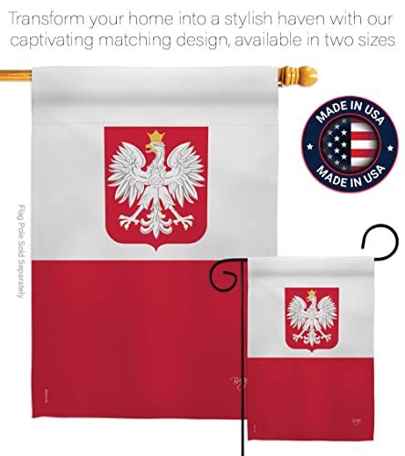 Breeze Decor Poland Garden Flag Regional Nation International World Country Particular Area House Decoration Banner Small Yard Gift Double-Sided, Made in USA