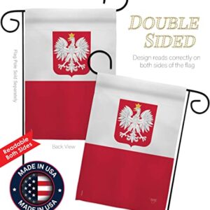 Breeze Decor Poland Garden Flag Regional Nation International World Country Particular Area House Decoration Banner Small Yard Gift Double-Sided, Made in USA