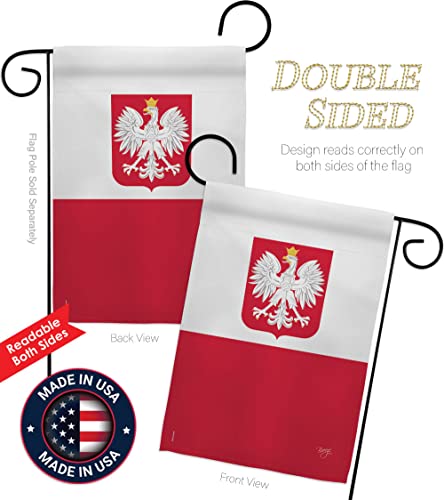 Breeze Decor Poland Garden Flag Regional Nation International World Country Particular Area House Decoration Banner Small Yard Gift Double-Sided, Made in USA