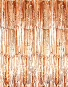 goer 3.2 ft x 9.8 ft metallic tinsel foil fringe curtains party photo backdrop party streamers for birthday,graduation,new year eve decorations wedding decor (champagne gold,1 pack)