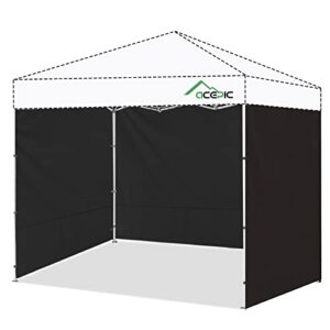 Acepic Instant Canopy Tent Sidewalls for 10x10 Pop Up Canopy 210D Waterproof,3 Piece Sidewall, Black(3PCS Sidewall Only, Canopy Tent NOT Included)