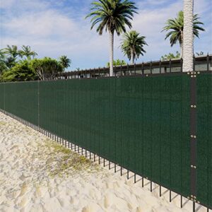 infrange heavy duty fence privacy screen windscreen green 4′ x 20′ shade fabric cloth hdpe, 90% visibility blockage, with grommets, heavy duty commercial grade, cable zip ties included